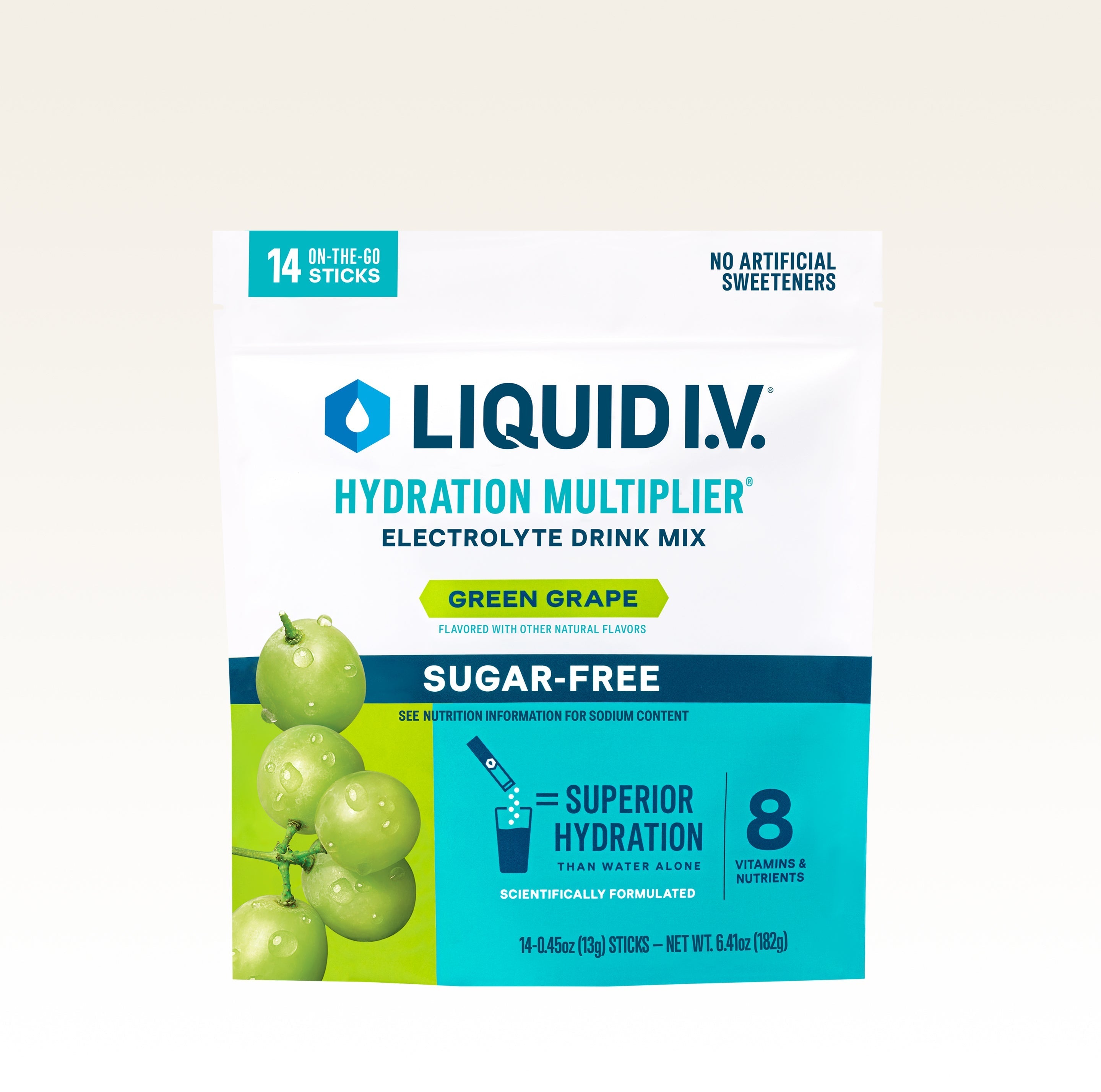 Green Grape Hydration Multiplier Sugar-Free - Clean Taste Hydration For Gym Bags