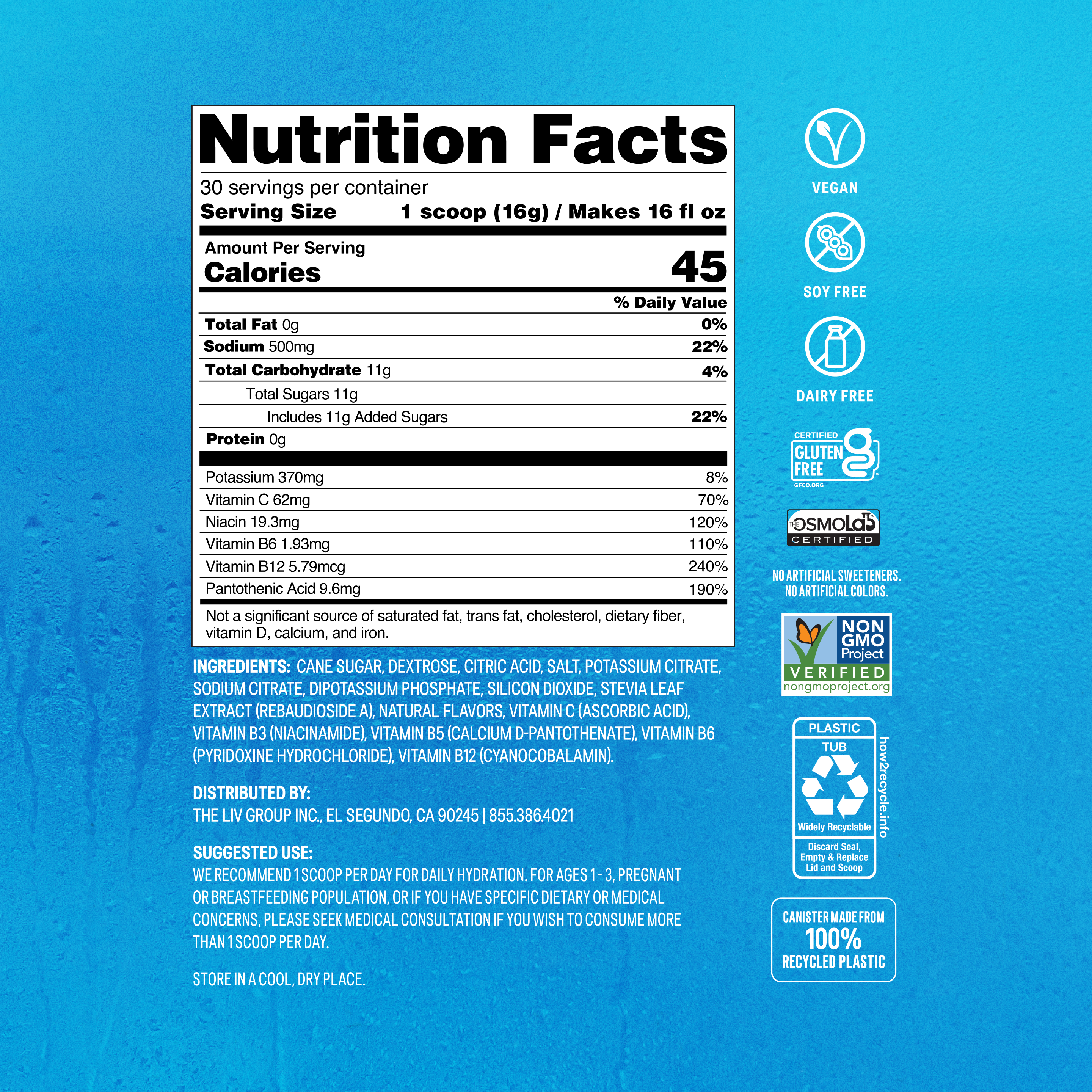 Hydration Multiplier® MultiServe - Light Flavor Electrolyte Drink Mix