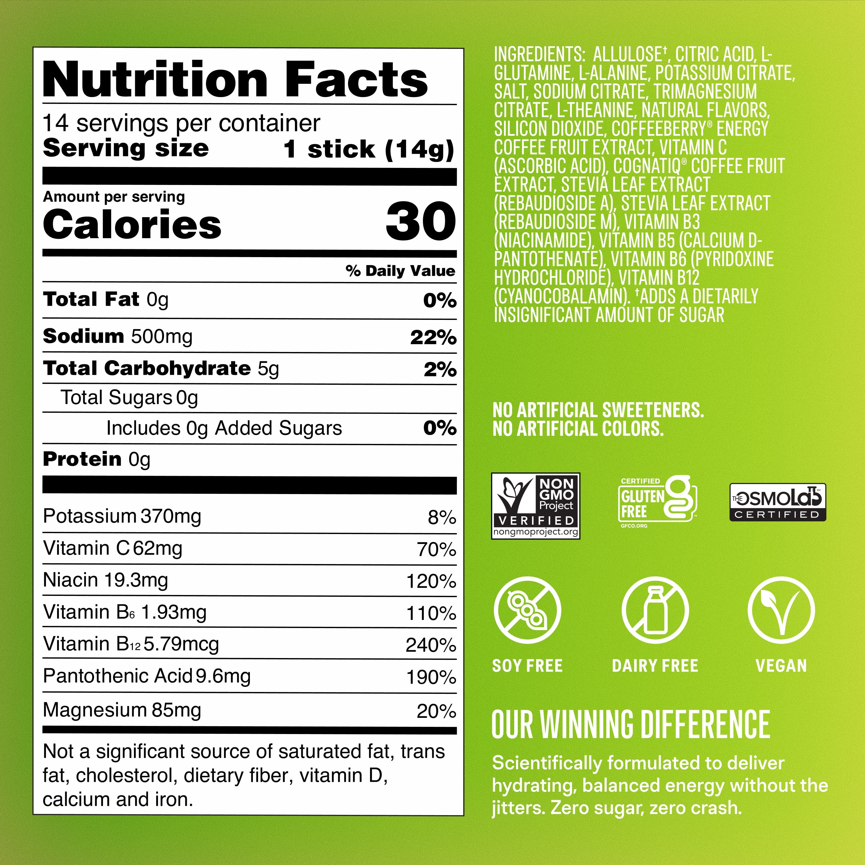 Lime Margarita Sugar-Free Energy Multiplier® - Light Flavor Electrolyte Packets