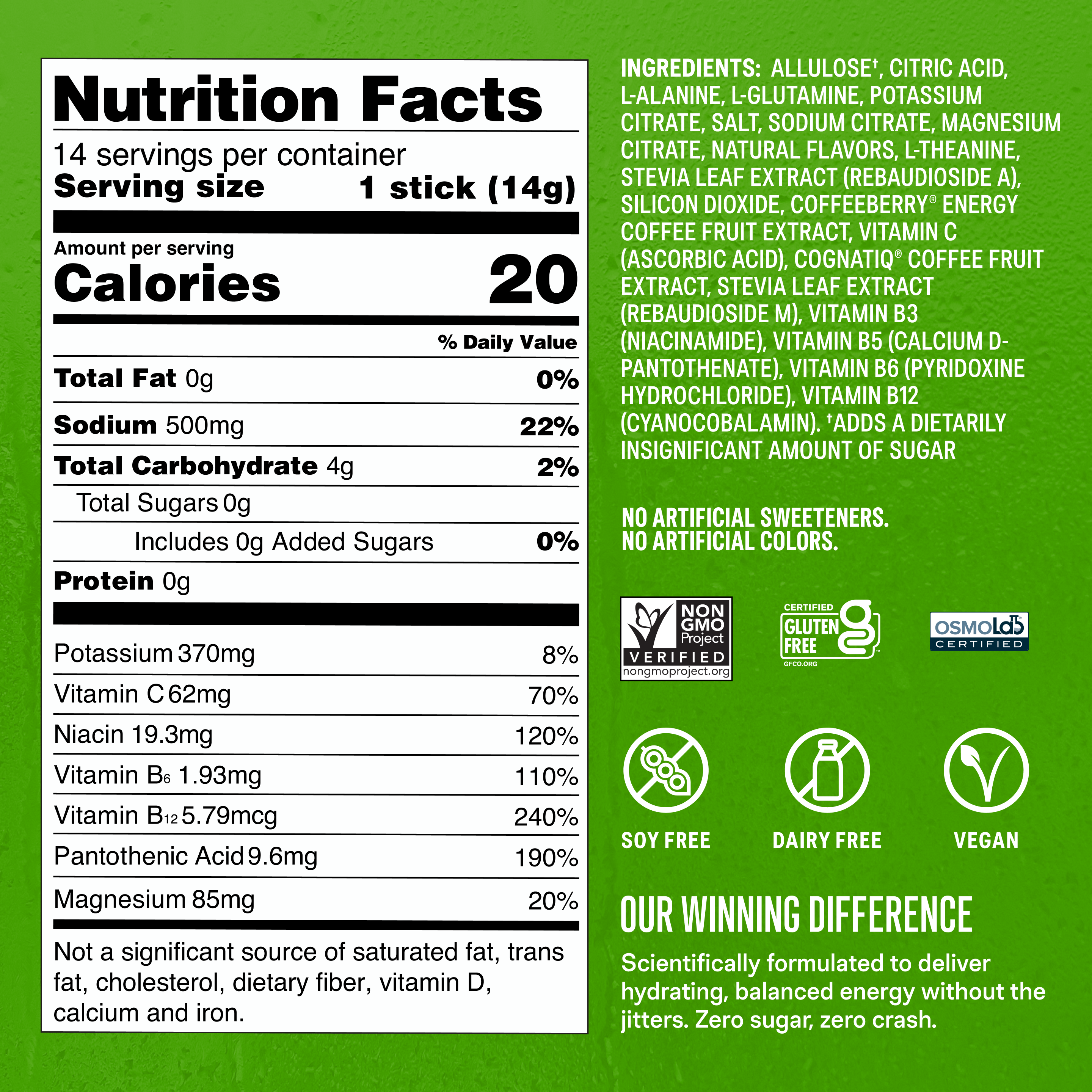 Strawberry Kiwi Hydration Sugar-Free Energy Multiplier® - Daily Electrolyte Drink Mix
